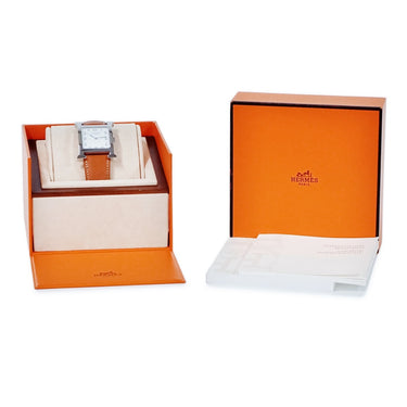 腕時計 エルメス HERMES Hウォッチ TGM HH1.810 036831WW00 クオーツ メンズ ホワイト スクエア H型 アラビア