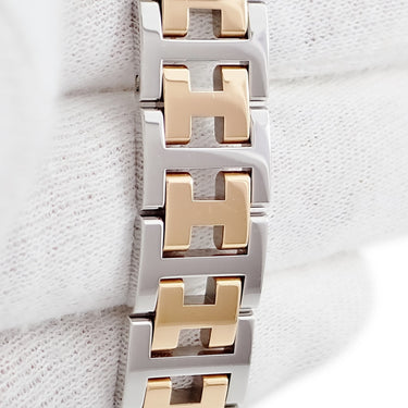 腕時計 エルメス HERMES クリッパー ナクレ CL4.221.212/3824 クオーツ レディース ホワイト シェル アラビア デイト