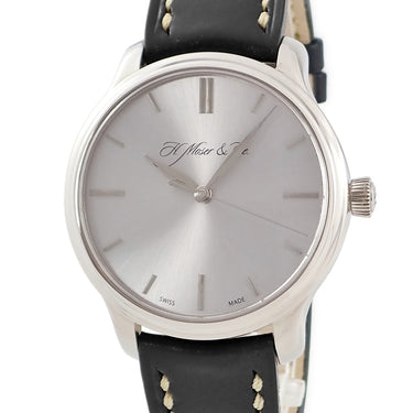 腕時計 H.モーザー H. MOSER & CIE. モナード 343.505-012 手巻き メンズ K18WG無垢 シルバー グレー サンレイ シースルーバック