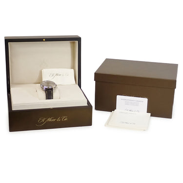 腕時計 H.モーザー H. MOSER & CIE. モナード 343.505-012 手巻き メンズ K18WG無垢 シルバー グレー サンレイ シースルーバック