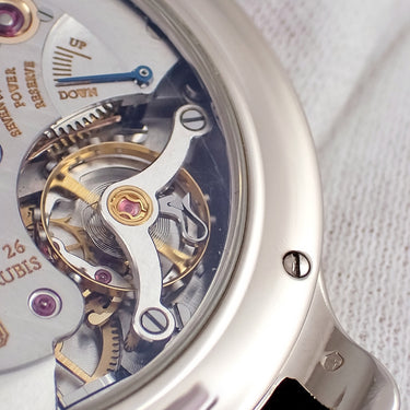 腕時計 H.モーザー H. MOSER & CIE. モナード 343.505-012 手巻き メンズ K18WG無垢 シルバー グレー サンレイ シースルーバック