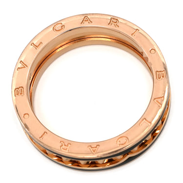 ブルガリ BVLGARI ビーゼロワン ロック B-zero1 1バンド 358252 ブラック×ピンクゴールド K18PG セラミック #67(JP27) リング 指輪 黒 Au750 18K 25.5号