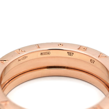 ブルガリ BVLGARI ビーゼロワン ロック B-zero1 1バンド 358252 ブラック×ピンクゴールド K18PG セラミック #67(JP27) リング 指輪 黒 Au750 18K 25.5号