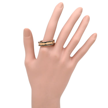 ブルガリ BVLGARI ビーゼロワン ロック B-zero1 1バンド 358252 ブラック×ピンクゴールド K18PG セラミック #67(JP27) リング 指輪 黒 Au750 18K 25.5号