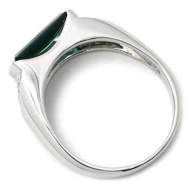 タサキ TASAKI グリーントルマリン ダイヤモンド グリーン×プラチナシルバー Pt900 トルマリン ダイヤモンド リング 指輪 TASAKI プラチナ 緑 スクエア バケットカット 14.5号