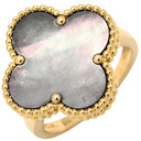 ヴァンクリーフアーペル Van Cleef & Arpels マジック アルハンブラ グレー×イエローゴールド K18YG グレーマザーオブパール #58(JP18) リング 指輪 Au750 18金 17号