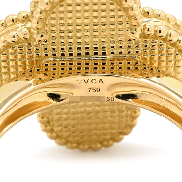 ヴァンクリーフアーペル Van Cleef & Arpels マジック アルハンブラ グレー×イエローゴールド K18YG グレーマザーオブパール #58(JP18) リング 指輪 Au750 18金 17号