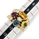 ブルガリ BVLGARI アレグラリング イエローゴールドXマルチカラー K18YG ブルートパーズ ピンクトルマリン ペリドット シトリンクォーツ ダイヤモンド リング 指輪 K18YG 18K 750 18金 ダイヤ マルチストーン 10.5号