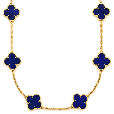 ヴァンクリーフアーペル Van Cleef & Arpels ヴィンテージ アルハンブラ 20モチーフ VCARN8T300 パープル×イエローゴールド K18YG ラピスラズリ ネックレス 紫 18K 750YG