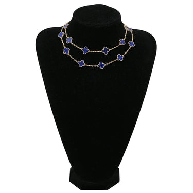 ヴァンクリーフアーペル Van Cleef & Arpels ヴィンテージ アルハンブラ 20モチーフ VCARN8T300 パープル×イエローゴールド K18YG ラピスラズリ ネックレス 紫 18K 750YG