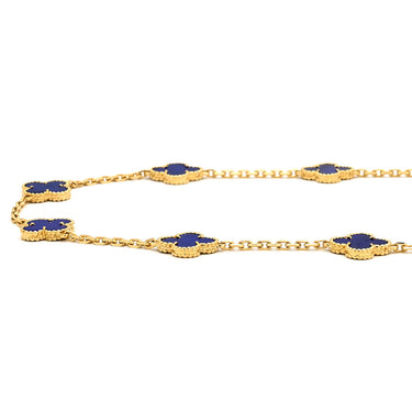 ヴァンクリーフアーペル Van Cleef & Arpels ヴィンテージ アルハンブラ 20モチーフ VCARN8T300 パープル×イエローゴールド K18YG ラピスラズリ ネックレス 紫 18K 750YG