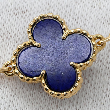 ヴァンクリーフアーペル Van Cleef & Arpels ヴィンテージ アルハンブラ 20モチーフ VCARN8T300 パープル×イエローゴールド K18YG ラピスラズリ ネックレス 紫 18K 750YG