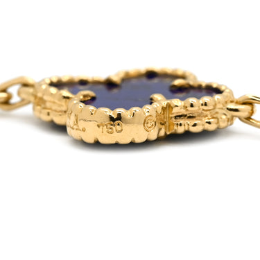 ヴァンクリーフアーペル Van Cleef & Arpels ヴィンテージ アルハンブラ 20モチーフ VCARN8T300 パープル×イエローゴールド K18YG ラピスラズリ ネックレス 紫 18K 750YG