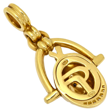 ピアジェ PIAGET ポロキャップ イエローゴールド K18YG ダイヤモンド ペンダントトップ Au750 18K ダイヤモンド ライディングハット ジョッキーヘルメット