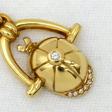 ピアジェ PIAGET ポロキャップ イエローゴールド K18YG ダイヤモンド ペンダントトップ Au750 18K ダイヤモンド ライディングハット ジョッキーヘルメット