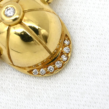 ピアジェ PIAGET ポロキャップ イエローゴールド K18YG ダイヤモンド ペンダントトップ Au750 18K ダイヤモンド ライディングハット ジョッキーヘルメット