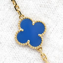 ヴァンクリーフアーペル Van Cleef & Arpels ヴィンテージ アルハンブラ 10モチーフ VCARP34800 ブルー×イエローゴールド K18YG アゲート ネックレス 青 18K 750YG アゲート