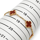ヴァンクリーフアーペル Van Cleef & Arpels ヴィンテージアルハンブラ VCARD35500 レッド×イエローゴールド K18YG カーネリアン ブレスレット 赤 750YG 18K カーネリアン 5モチーフ