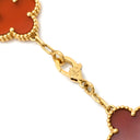 ヴァンクリーフアーペル Van Cleef & Arpels ヴィンテージアルハンブラ VCARD35500 レッド×イエローゴールド K18YG カーネリアン ブレスレット 赤 750YG 18K カーネリアン 5モチーフ