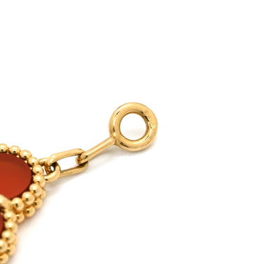ヴァンクリーフアーペル Van Cleef & Arpels ヴィンテージアルハンブラ VCARD35500 レッド×イエローゴールド K18YG カーネリアン ブレスレット 赤 750YG 18K カーネリアン 5モチーフ