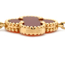 ヴァンクリーフアーペル Van Cleef & Arpels ヴィンテージアルハンブラ VCARD35500 レッド×イエローゴールド K18YG カーネリアン ブレスレット 赤 750YG 18K カーネリアン 5モチーフ