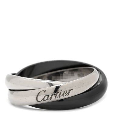 カルティエ Cartier トリニティ クラシック セラミック ブラック×ホワイトゴールド×パラジウムシルバー K18WG セラミック PD950 #60(JP20) リング 指輪 18K WG パラジウム 19号