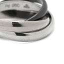 カルティエ Cartier トリニティ クラシック セラミック ブラック×ホワイトゴールド×パラジウムシルバー K18WG セラミック PD950 #60(JP20) リング 指輪 18K WG パラジウム 19号