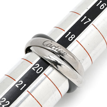 カルティエ Cartier トリニティ クラシック セラミック ブラック×ホワイトゴールド×パラジウムシルバー K18WG セラミック PD950 #60(JP20) リング 指輪 18K WG パラジウム 19号