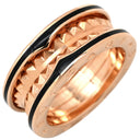 ブルガリ BVLGARI ビーゼロワン ロック B-zero1 2バンド 357987 ブラック×ピンクゴールド K18PG セラミック #53 リング 指輪 黒 Au750 18K 12.5号
