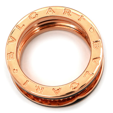 ブルガリ BVLGARI ビーゼロワン ロック B-zero1 2バンド 357987 ブラック×ピンクゴールド K18PG セラミック #53 リング 指輪 黒 Au750 18K 12.5号