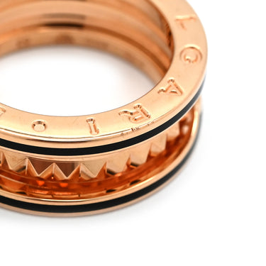 ブルガリ BVLGARI ビーゼロワン ロック B-zero1 2バンド 357987 ブラック×ピンクゴールド K18PG セラミック #53 リング 指輪 黒 Au750 18K 12.5号