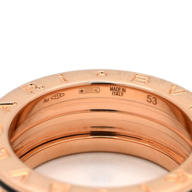 ブルガリ BVLGARI ビーゼロワン ロック B-zero1 2バンド 357987 ブラック×ピンクゴールド K18PG セラミック #53 リング 指輪 黒 Au750 18K 12.5号