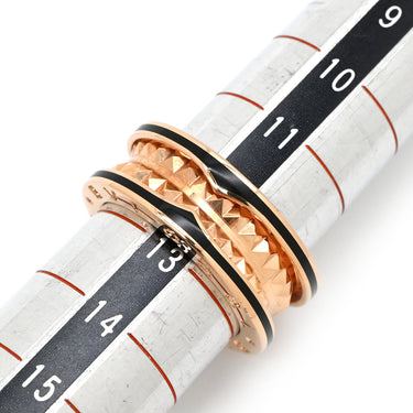 ブルガリ BVLGARI ビーゼロワン ロック B-zero1 2バンド 357987 ブラック×ピンクゴールド K18PG セラミック #53 リング 指輪 黒 Au750 18K 12.5号