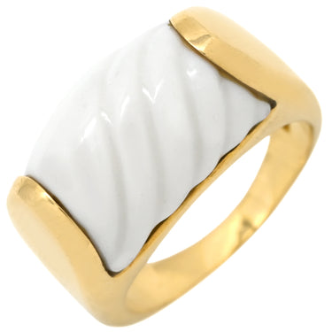 ブルガリ BVLGARI トロンケット ホワイト×イエローゴールド K18YG ホワイトセラミック リング 指輪 BVLGARI Au750 YG 18K 18金 白セラミック 11.5号