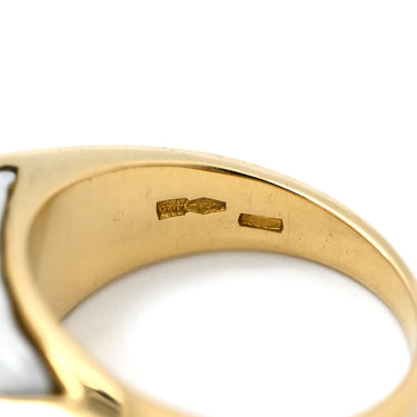 ブルガリ BVLGARI トロンケット ホワイト×イエローゴールド K18YG ホワイトセラミック リング 指輪 BVLGARI Au750 YG 18K 18金 白セラミック 11.5号