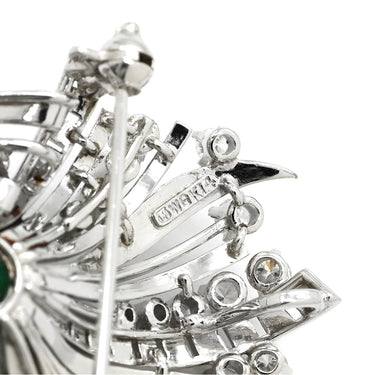ミキモト MIKIMOTO エメラルド ダイヤ グリーン×ホワイトゴールド K14WG エメラルド ダイヤモンド ブローチ MIKIMOTO 750 14K 14金 ペンダントトップ