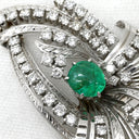 ミキモト MIKIMOTO エメラルド ダイヤ グリーン×ホワイトゴールド K14WG エメラルド ダイヤモンド ブローチ MIKIMOTO 750 14K 14金 ペンダントトップ