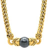 ブルガリ BVLGARI ヘマタイト チェーンネックレス グレー×イエローゴールド K18YG ヘマタイト ネックレス 18K 750 18金 グルメットチェーン