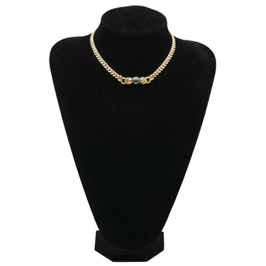 ブルガリ BVLGARI ヘマタイト チェーンネックレス グレー×イエローゴールド K18YG ヘマタイト ネックレス 18K 750 18金 グルメットチェーン