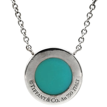ティファニー Tiffany & Co T トゥー ターコイズ サークル ペンダント ブルー×ホワイトゴールド K18WG ターコイズ ネックレス T＆Co. Au750 750WG 18金 トルコ石