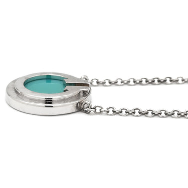 ティファニー Tiffany & Co T トゥー ターコイズ サークル ペンダント ブルー×ホワイトゴールド K18WG ターコイズ ネックレス T＆Co. Au750 750WG 18金 トルコ石