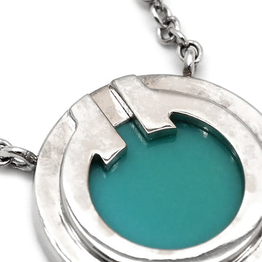 ティファニー Tiffany & Co T トゥー ターコイズ サークル ペンダント ブルー×ホワイトゴールド K18WG ターコイズ ネックレス T＆Co. Au750 750WG 18金 トルコ石