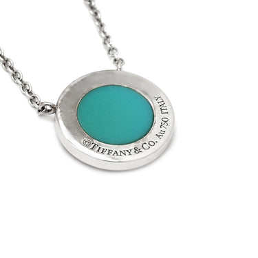 ティファニー Tiffany & Co T トゥー ターコイズ サークル ペンダント ブルー×ホワイトゴールド K18WG ターコイズ ネックレス T＆Co. Au750 750WG 18金 トルコ石