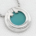 ティファニー Tiffany & Co T トゥー ターコイズ サークル ペンダント ブルー×ホワイトゴールド K18WG ターコイズ ネックレス T＆Co. Au750 750WG 18金 トルコ石