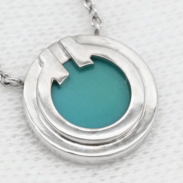 ティファニー Tiffany & Co T トゥー ターコイズ サークル ペンダント ブルー×ホワイトゴールド K18WG ターコイズ ネックレス T＆Co. Au750 750WG 18金 トルコ石