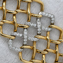 ティファニー Tiffany & Co オープンワーク スクエアリンク ダイヤ イエローゴールド×プラチナシルバー K18YG Pt ダイヤモンド ネックレス T＆Co. 750 18K プラチナ コンビ パロマピカソ