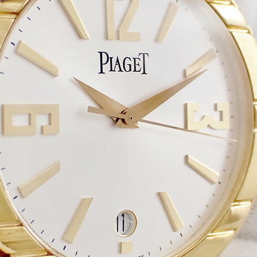 腕時計 ピアジェ PIAGET ポロ G0A26021 27700 自動巻き メンズ K18YG無垢 デイト アラビア バー シルバー サンレイ