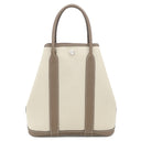 エルメス HERMES ガーデンファイル PM エトゥープ×べトン ネゴンダ トワルミリタリー 2WAYバッグ シルバー金具 グレージュ トート ショルダー トワルミリテール
