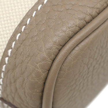 エルメス HERMES ガーデンファイル PM エトゥープ×べトン ネゴンダ トワルミリタリー 2WAYバッグ シルバー金具 グレージュ トート ショルダー トワルミリテール