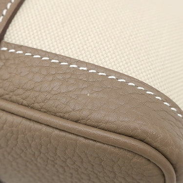 エルメス HERMES ガーデンファイル PM エトゥープ×べトン ネゴンダ トワルミリタリー 2WAYバッグ シルバー金具 グレージュ トート ショルダー トワルミリテール